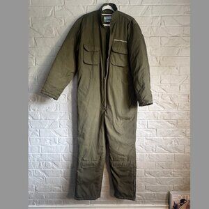Vintage Sears Work Leisure Insulated Jumpsuit Coverall - Olive Green - Size L